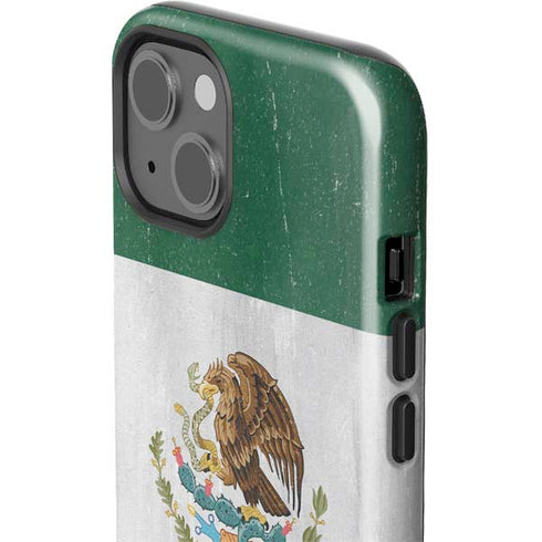 Mexico Flag Distressed iPhone 15 Plus Impact Case